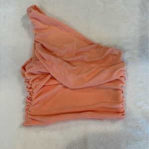 Coral one shoulder top